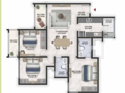 3 BHK Flat photo 3